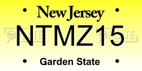 NTMZ15 New Jersey License Plate