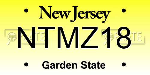 NTMZ18 New Jersey License Plate