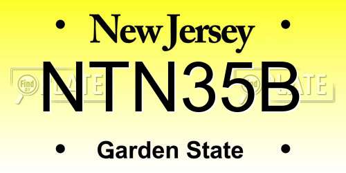 NTN35B New Jersey License Plate