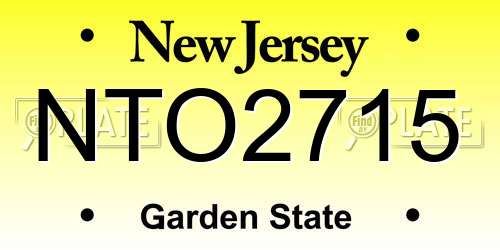NTO2715 New Jersey License Plate