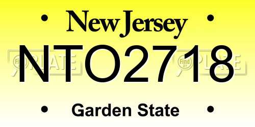 NTO2718 New Jersey License Plate