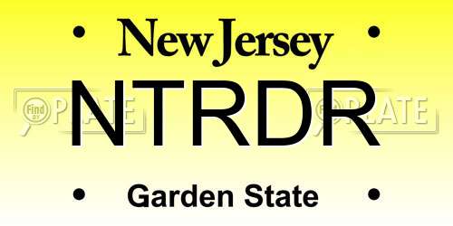 NTRDR New Jersey License Plate