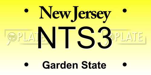 NTS3 New Jersey License Plate