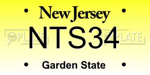 NTS34 New Jersey License Plate