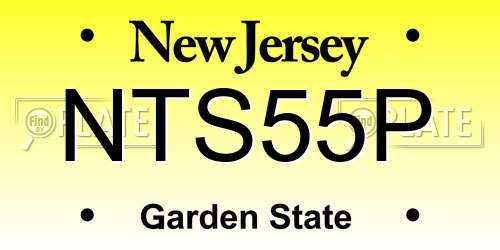 NTS55P New Jersey License Plate