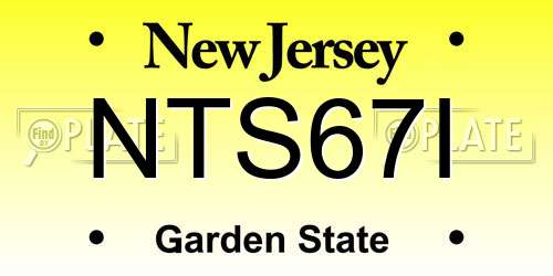 NTS67I New Jersey License Plate