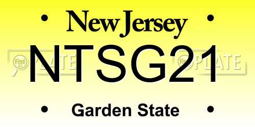 NTSG21 New Jersey License Plate