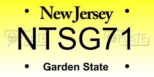 NTSG71 New Jersey License Plate