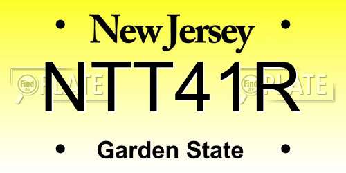 NTT41R New Jersey License Plate