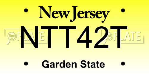 NTT42T New Jersey License Plate