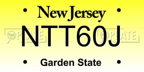 NTT60J New Jersey License Plate