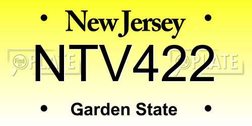 NTV422 New Jersey License Plate