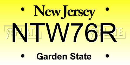 NTW76R New Jersey License Plate