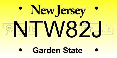 NTW82J New Jersey License Plate