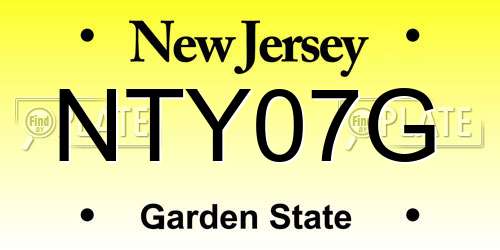 NTY07G New Jersey License Plate
