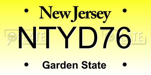 NTYD76 New Jersey License Plate