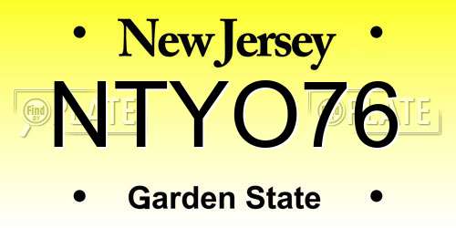 NTYO76 New Jersey License Plate