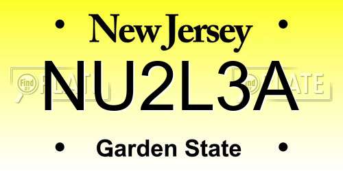 NU2L3A New Jersey License Plate
