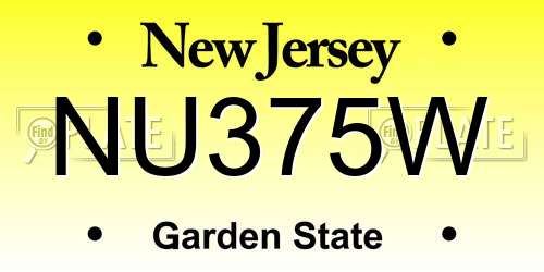 NU375W New Jersey License Plate