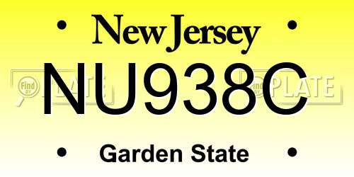 NU938C New Jersey License Plate