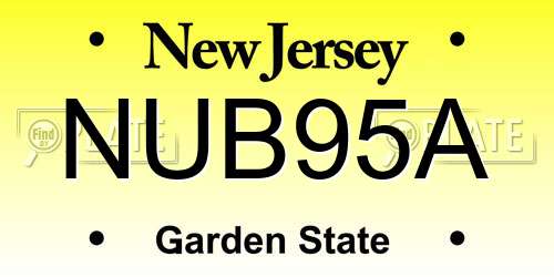 NUB95A New Jersey License Plate