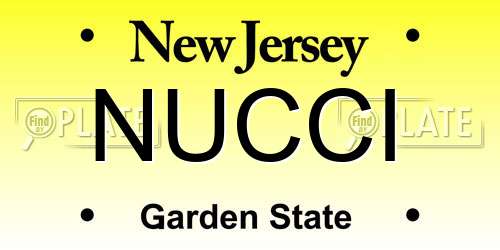 NUCCI New Jersey License Plate