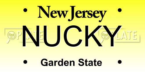 NUCKY New Jersey License Plate