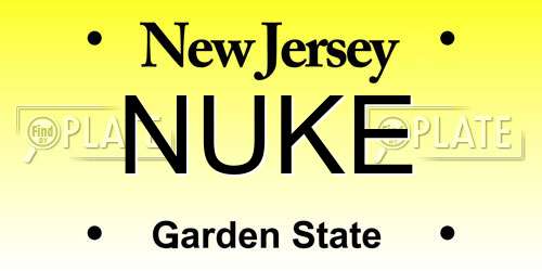 NUKE New Jersey License Plate