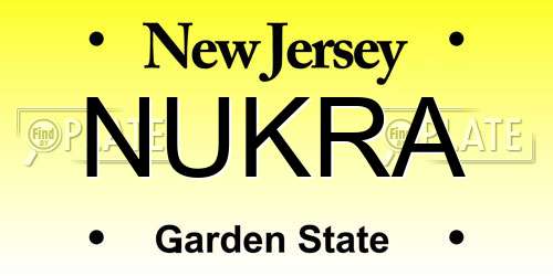 NUKRA New Jersey License Plate