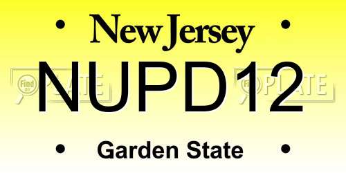 NUPD12 New Jersey License Plate