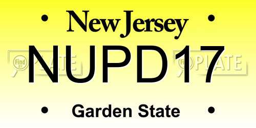NUPD17 New Jersey License Plate