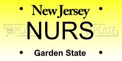 NURS New Jersey License Plate