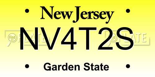 NV4T2S New Jersey License Plate