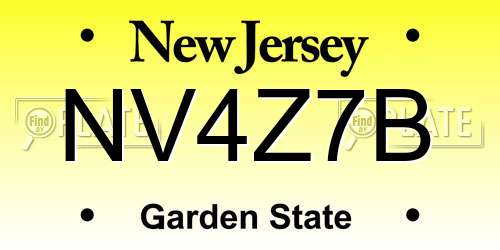 NV4Z7B New Jersey License Plate