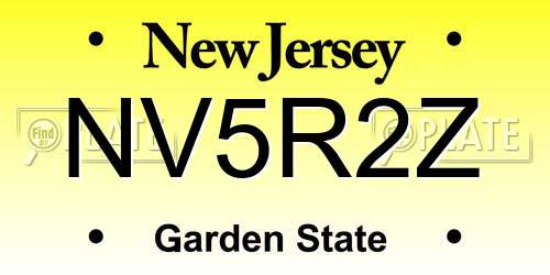 NV5R2Z New Jersey License Plate