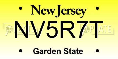 NV5R7T New Jersey License Plate