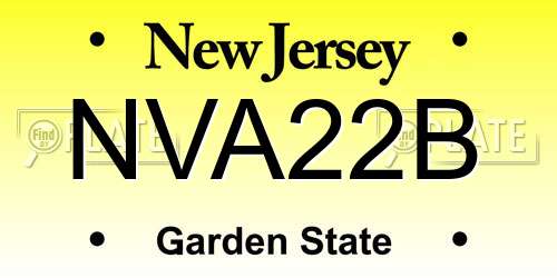 NVA22B New Jersey License Plate
