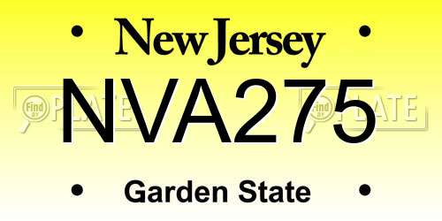 NVA275 New Jersey License Plate