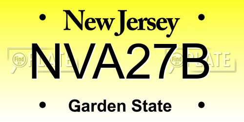 NVA27B New Jersey License Plate
