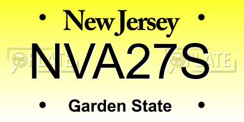 NVA27S New Jersey License Plate