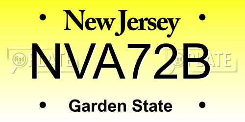 NVA72B New Jersey License Plate
