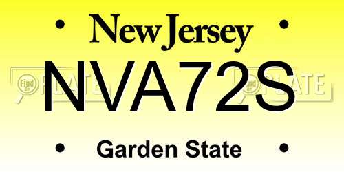 NVA72S New Jersey License Plate