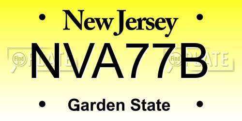 NVA77B New Jersey License Plate