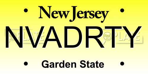 NVADRTY New Jersey License Plate