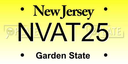 NVAT25 New Jersey License Plate