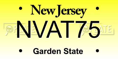 NVAT75 New Jersey License Plate