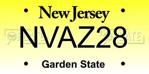 NVAZ28 New Jersey License Plate