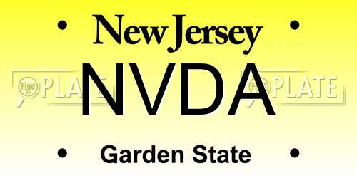 NVDA New Jersey License Plate