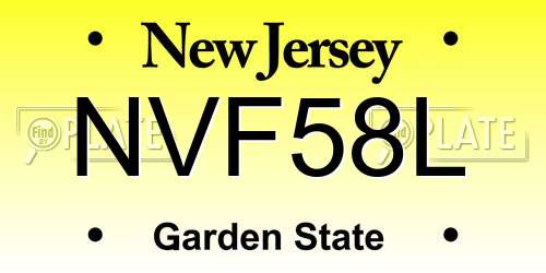 NVF58L New Jersey License Plate