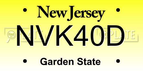 NVK40D New Jersey License Plate